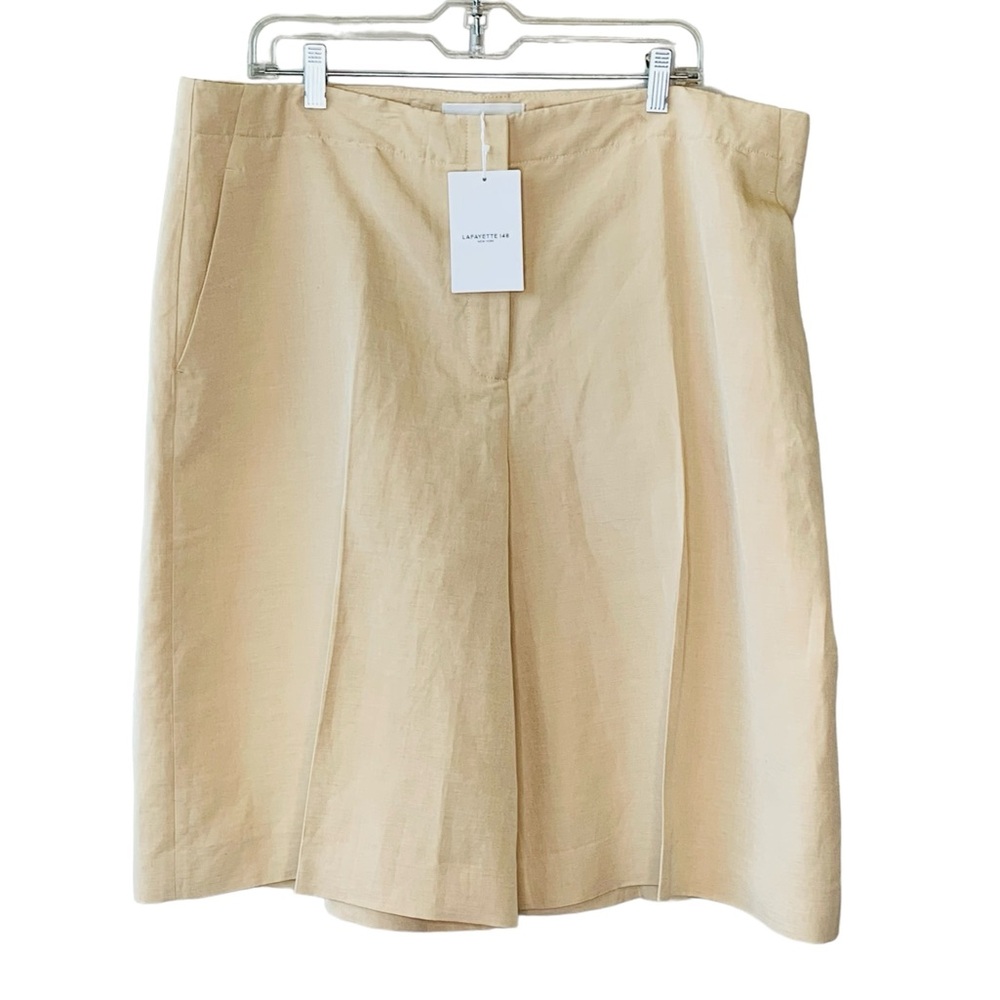 Lafayette 148 Khaki Sik & Linen Shorts